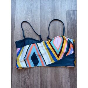 Zoot Sports Womens Geometric Chevron Bikini Top Multicolor Swimwear Adjustable